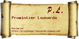 Promintzer Leonarda névjegykártya